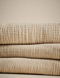 Pure cotton frayed edge muslin tablecloth 140x230 cm, imported from the UK