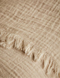Pure cotton frayed edge muslin tablecloth 140x230 cm, imported from the UK
