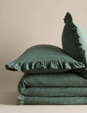 Pure cotton French ruffle embroidery bedding set, imported from the UK
