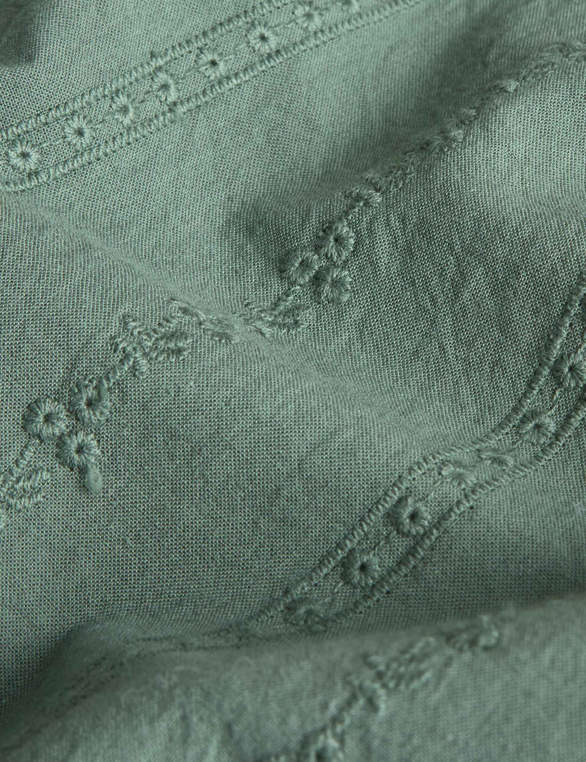 Pure cotton French ruffle embroidery bedding set, imported from the UK