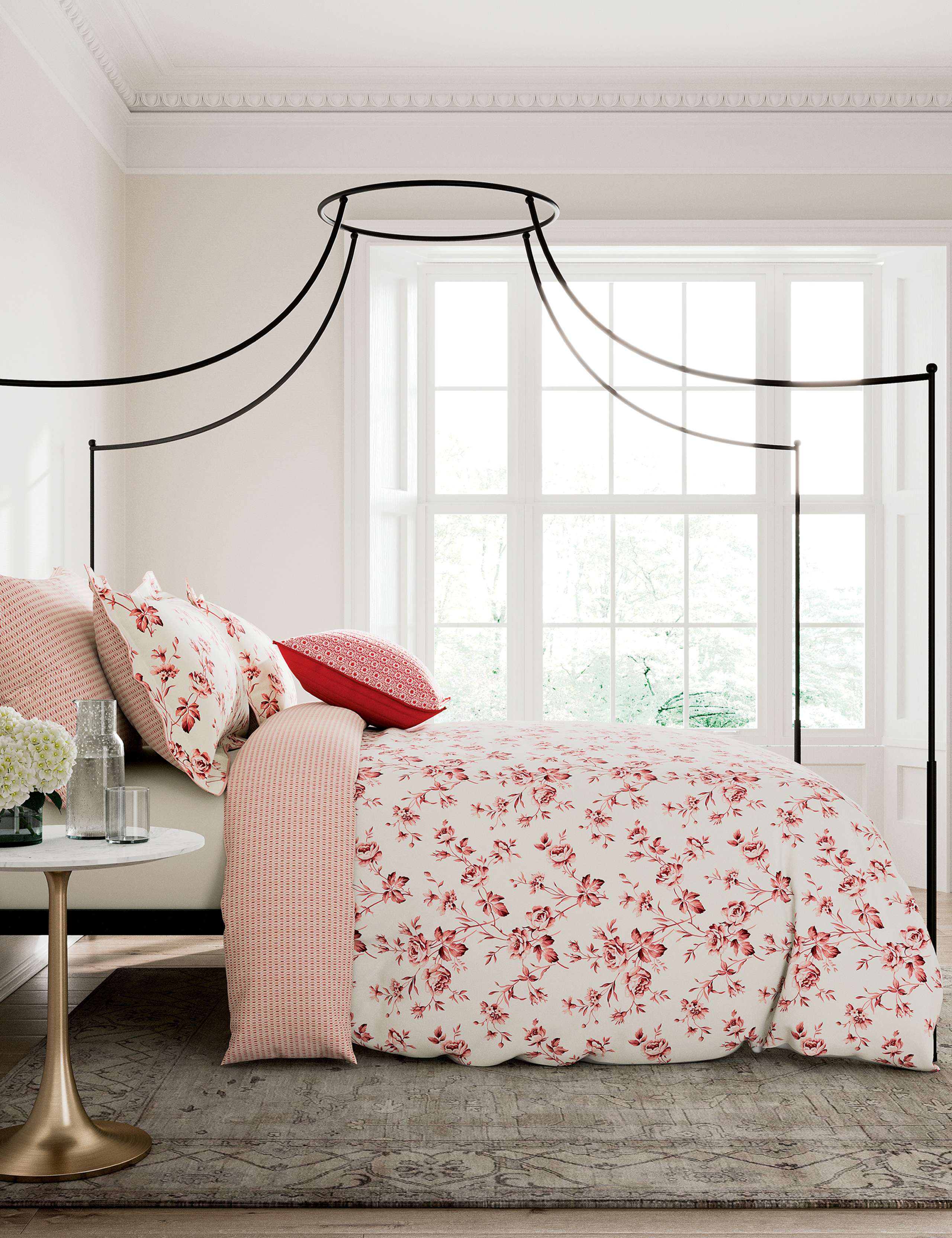 V&A Pure Cotton Garden Rose Bedding Set, imported from the UK