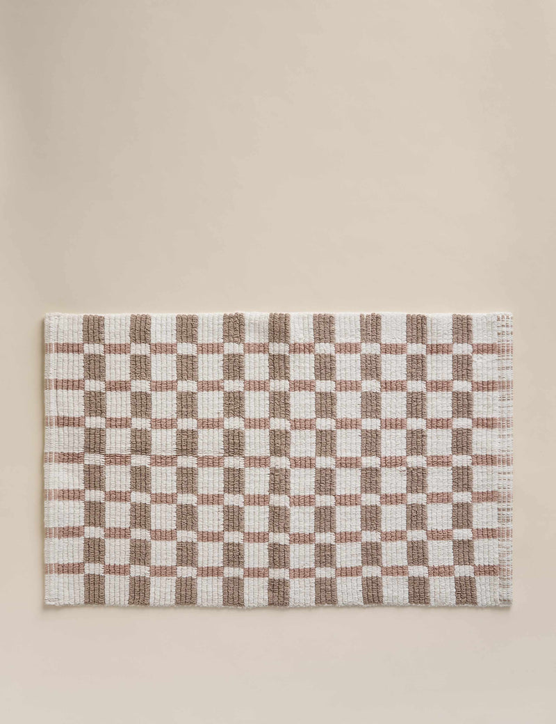 Cotton geometric bath mat 80x50 cm, imported from the UK