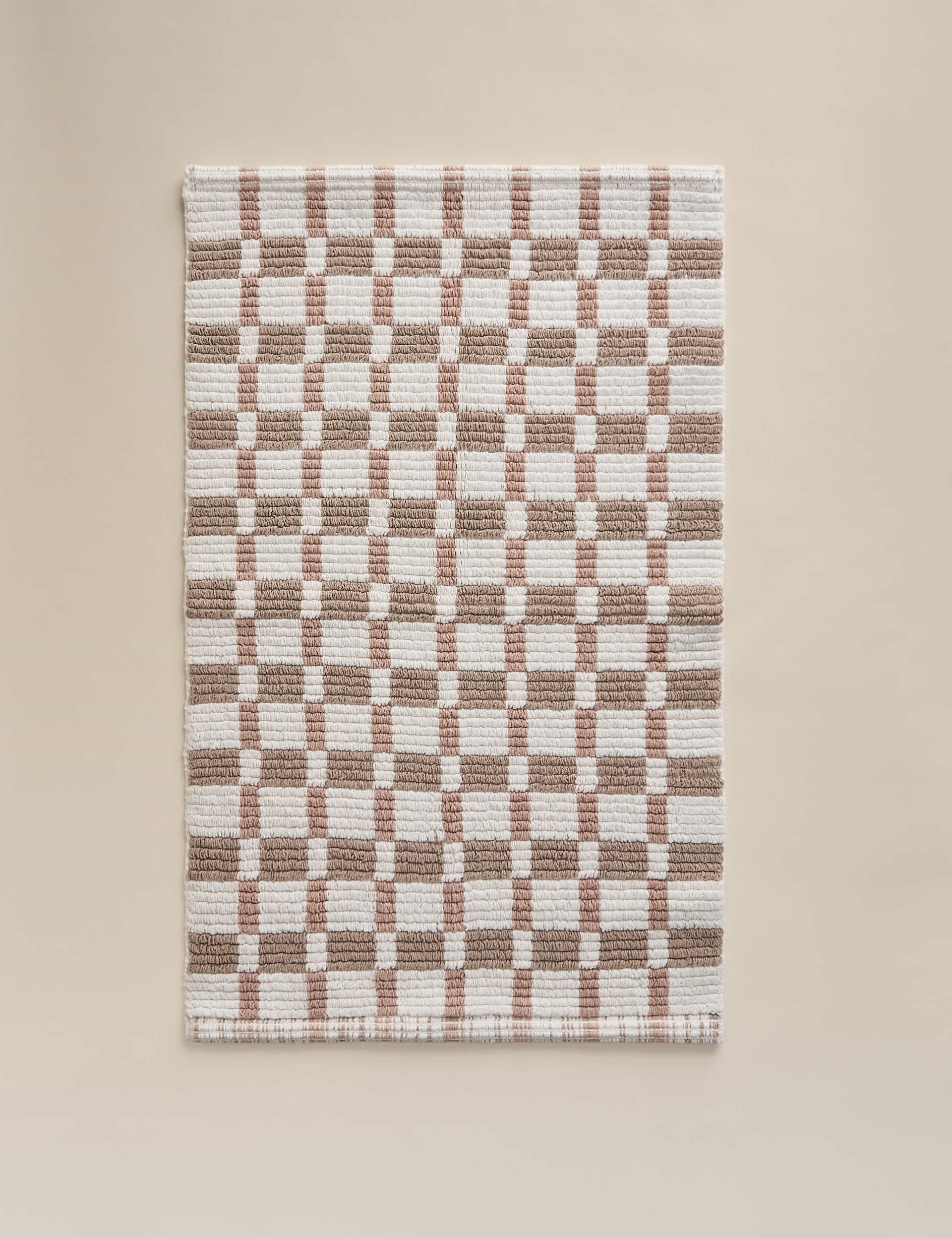 Cotton geometric bath mat 80x50 cm, imported from the UK