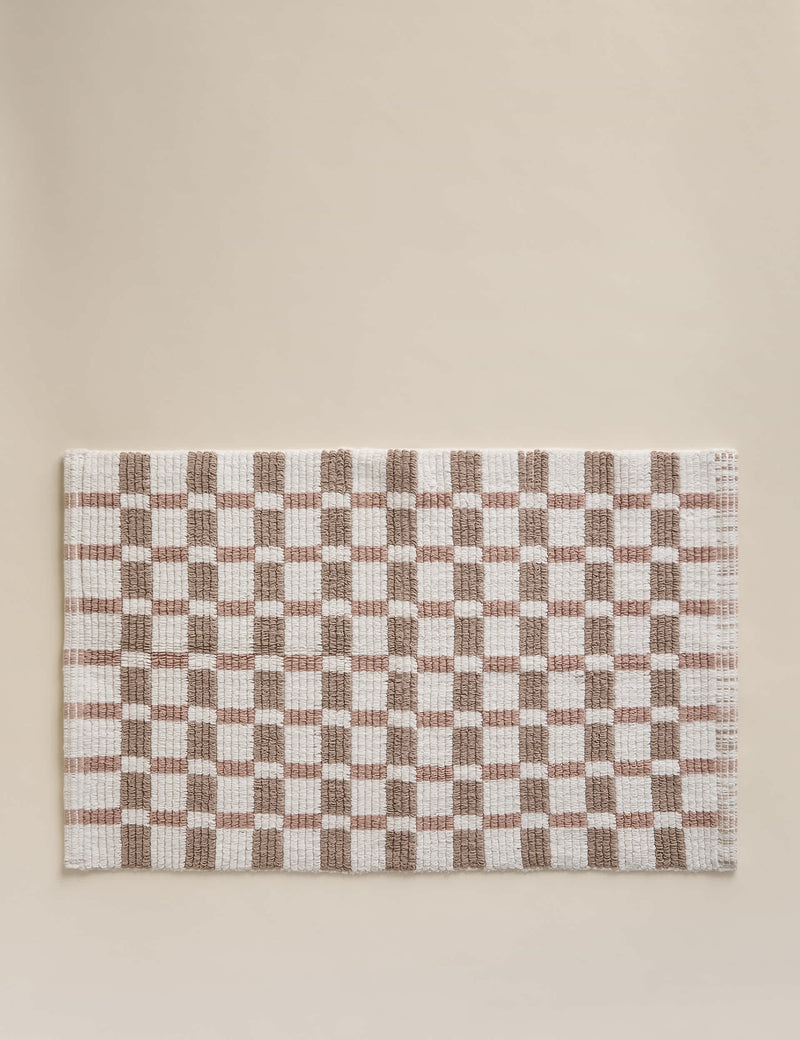 Cotton geometric bath mat 80x50 cm, imported from the UK