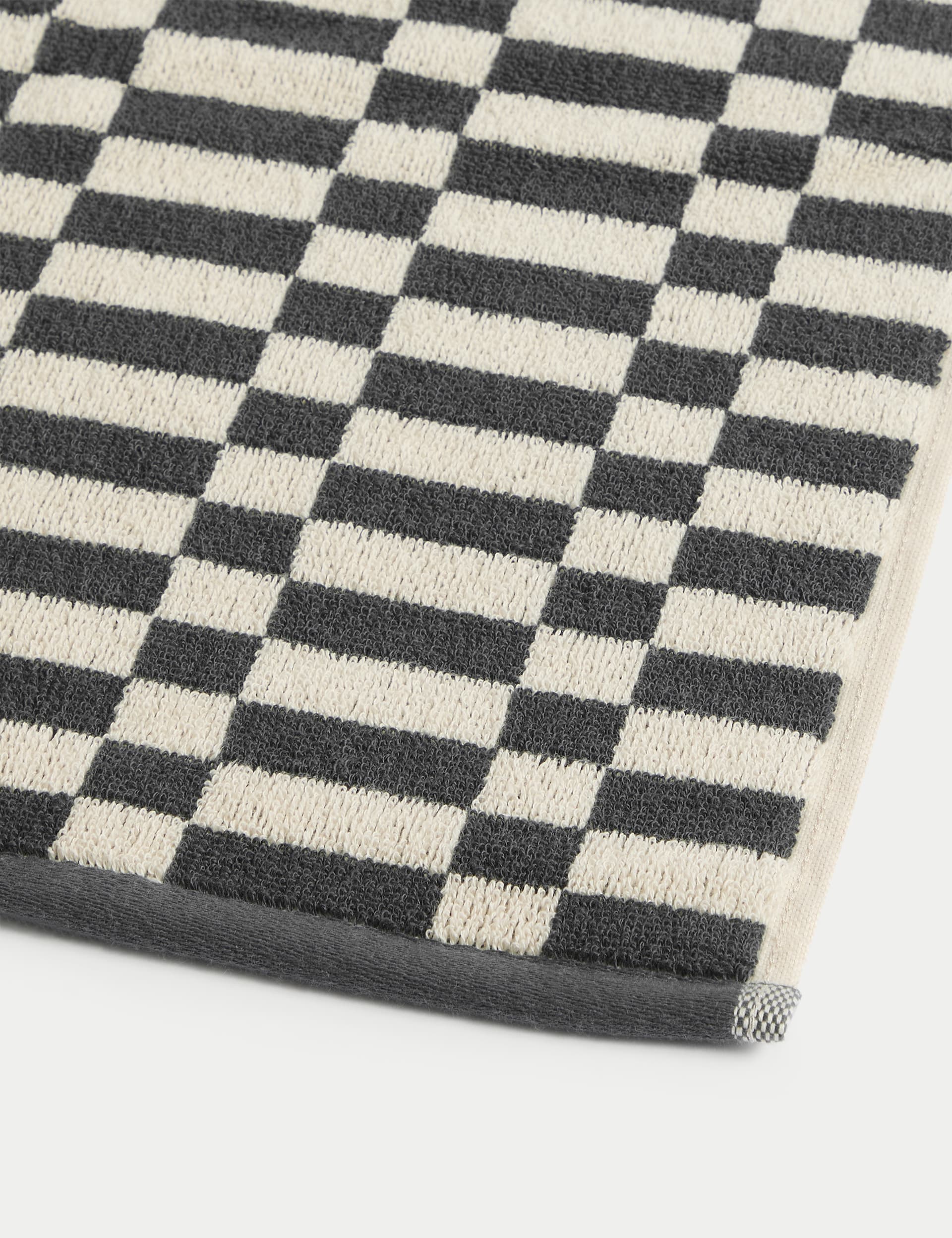 Pure Cotton Geometric Check Towel
