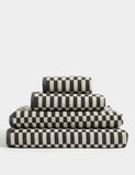 Geometric check bath towel, imported from the UK