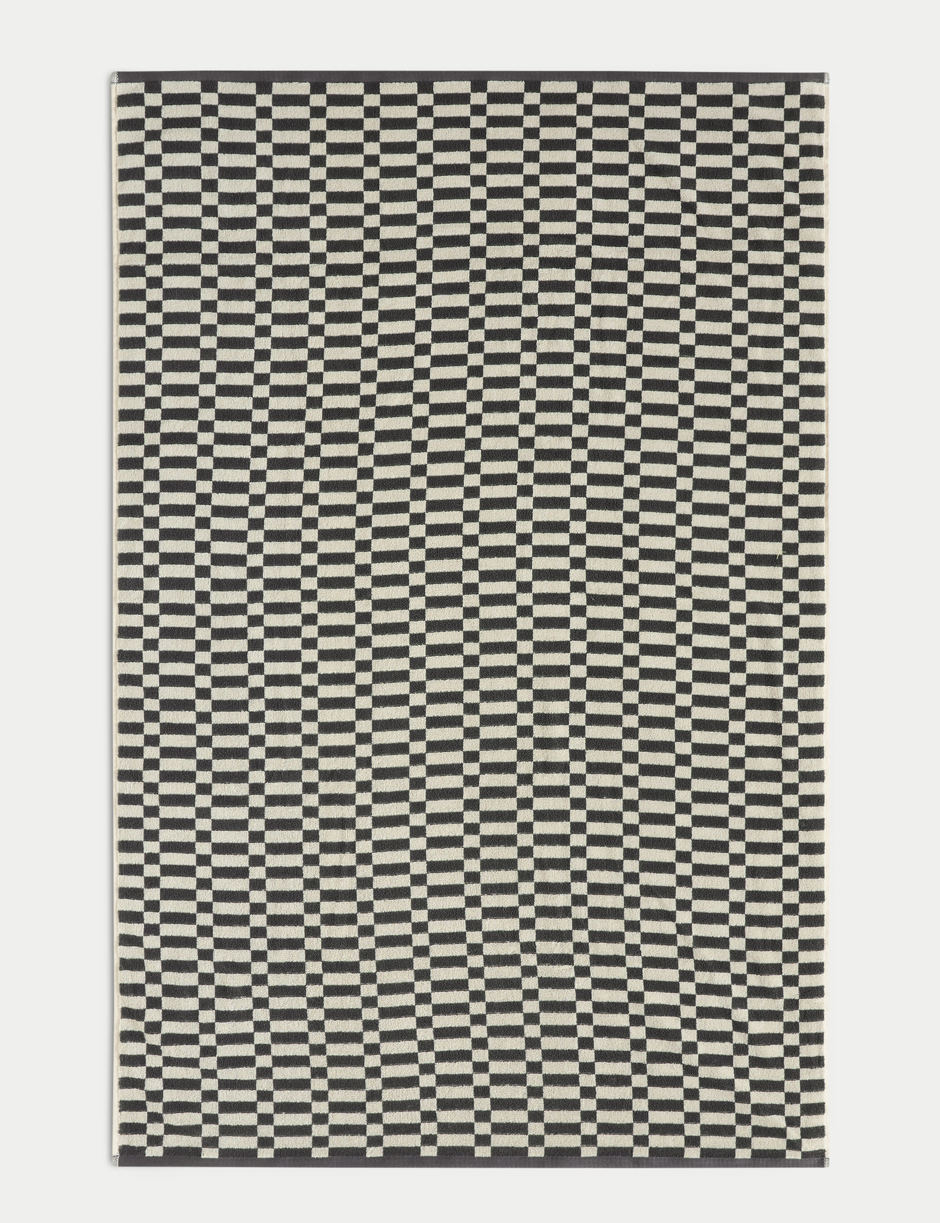 Geometric check bath towel, imported from the UK