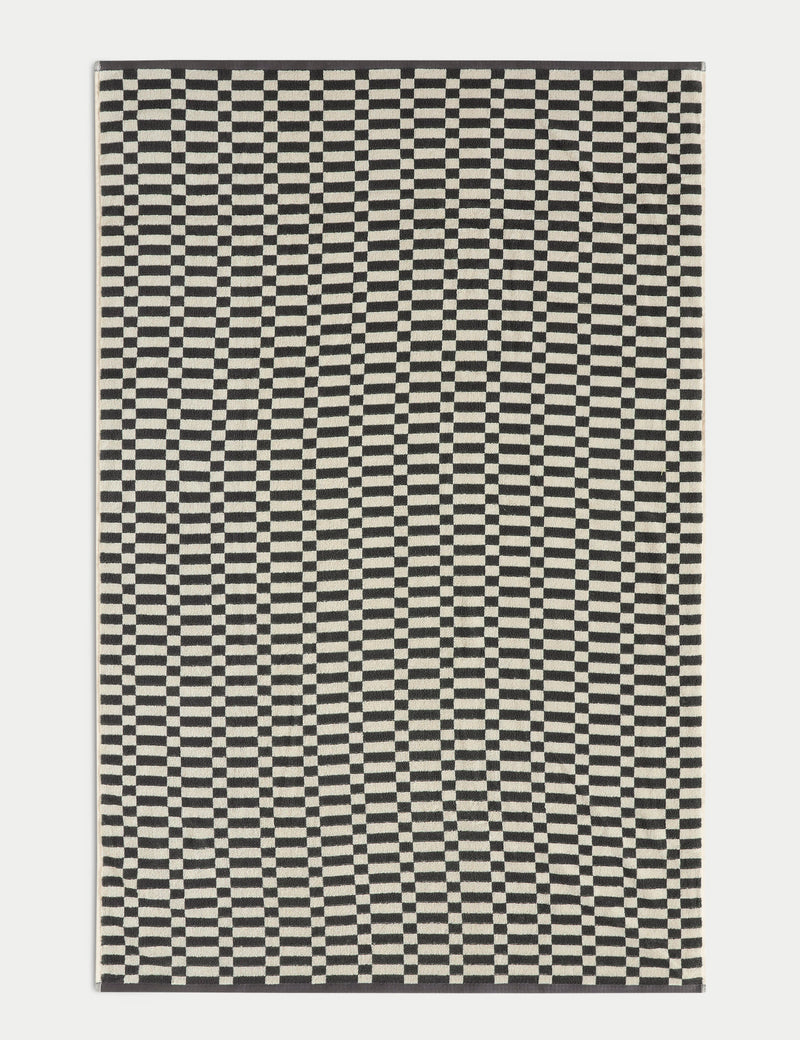 Geometric check bath towel, imported from the UK