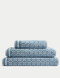 Pure cotton geometric circle bath towel, imported from the UK