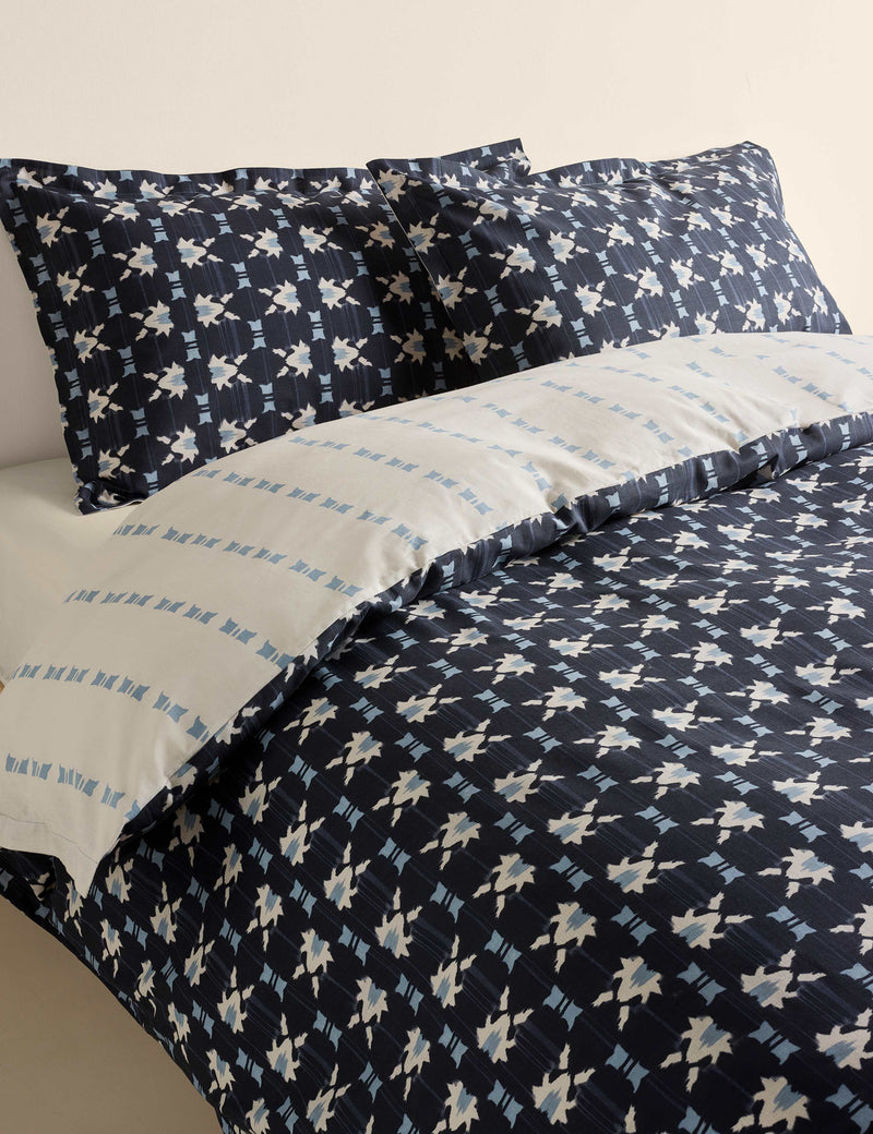 Pure cotton geometric shibori inspired bedding set (British brand)