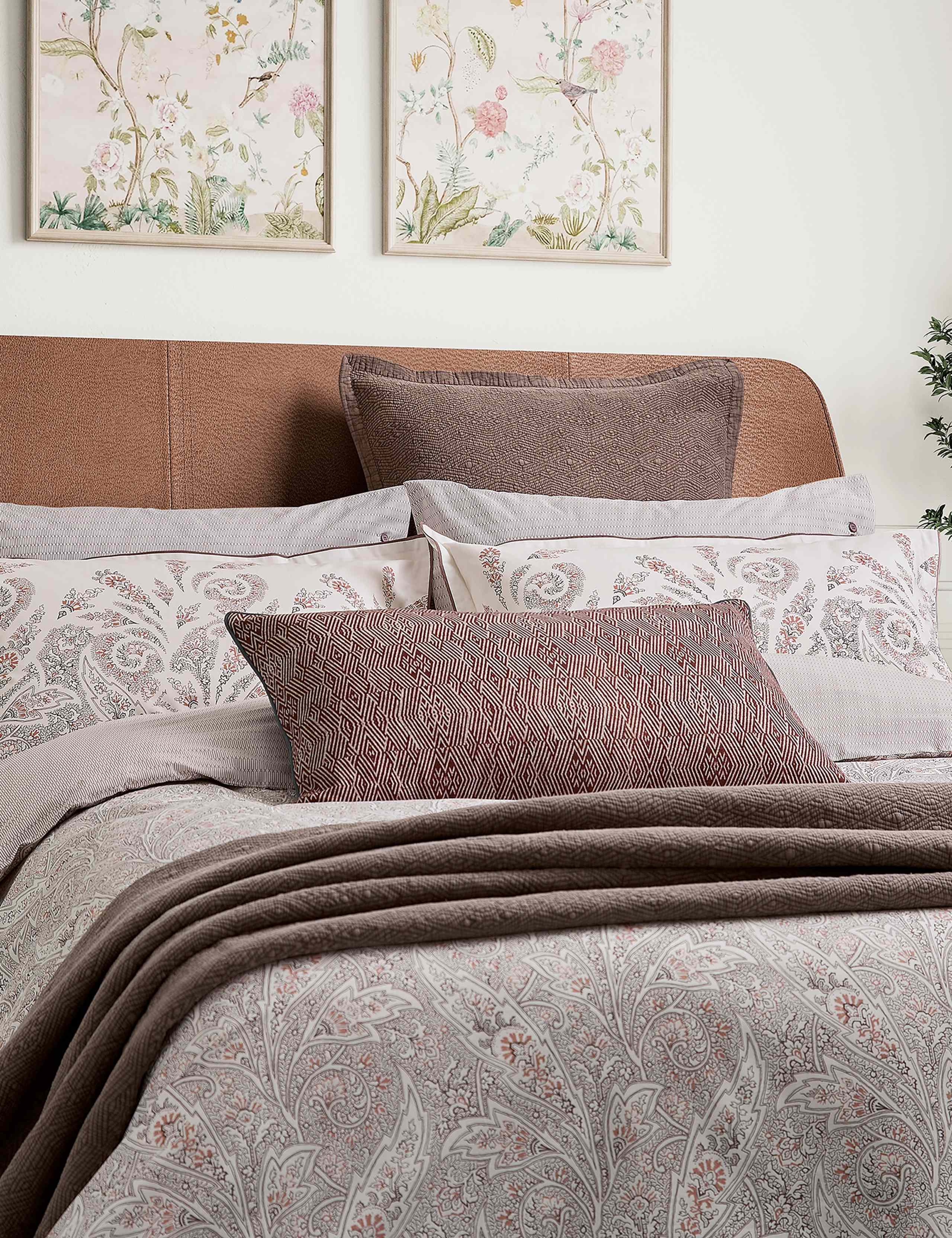 Bedeck of Belfast geometric square pillowcase 1000-thread-count cotton (British brand)