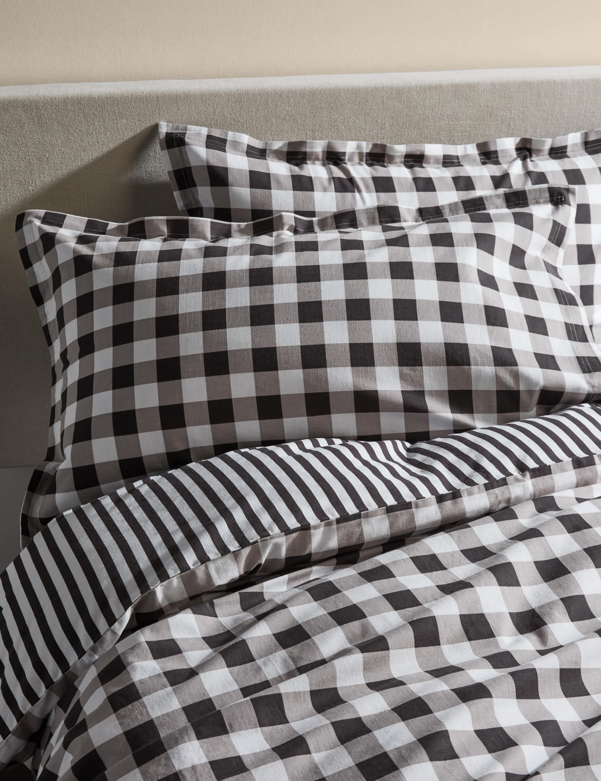 Pure cotton gingham bedding set, imported from the UK