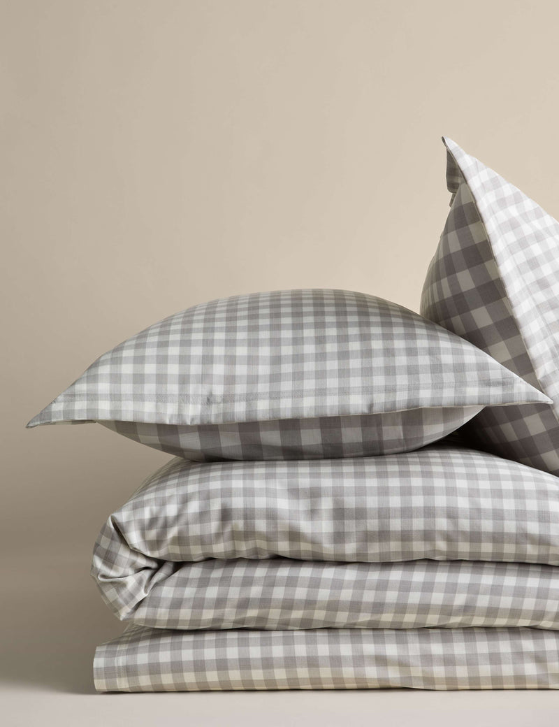 Pure cotton gingham reversible bedding set (British brand)