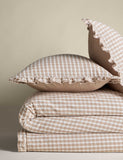 Pure cotton gingham ruffle bedding set single, imported from the UK