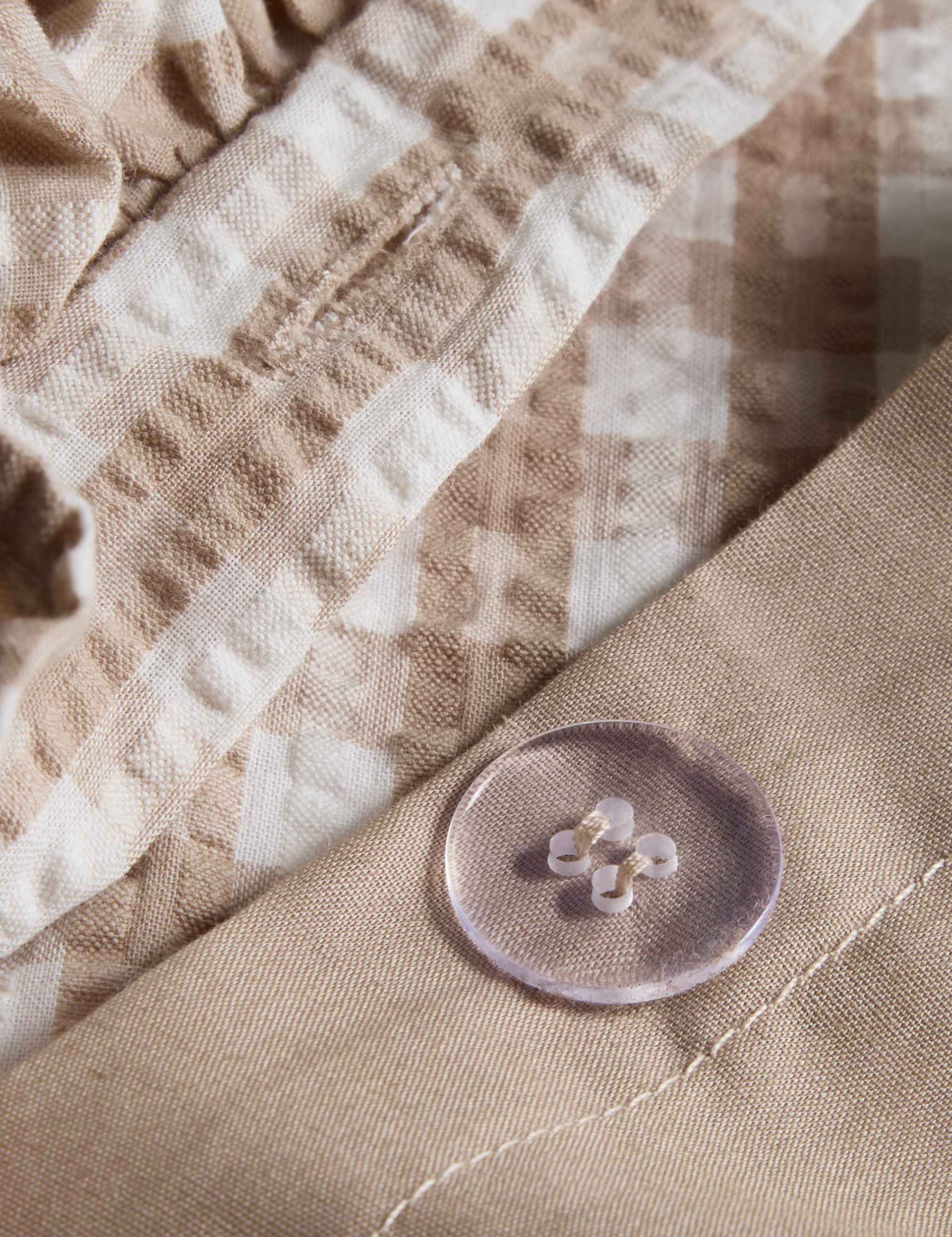 Pure cotton gingham ruffle bedding set single, imported from the UK