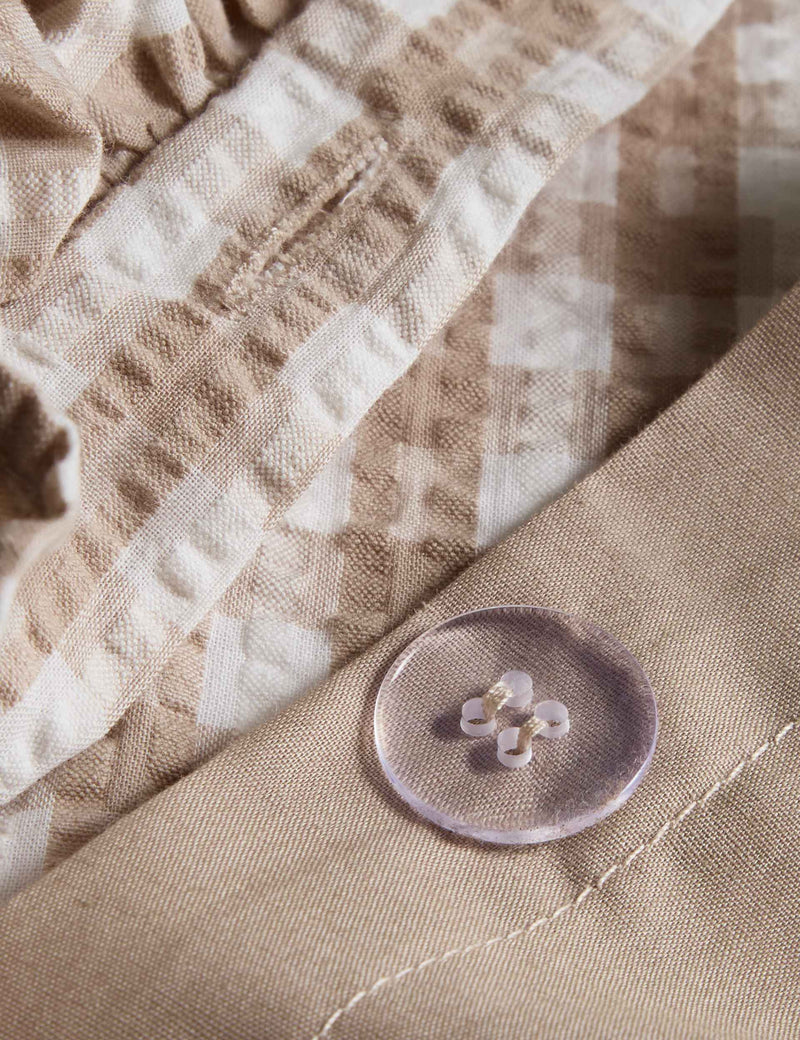 Pure cotton gingham ruffle bedding set single, imported from the UK