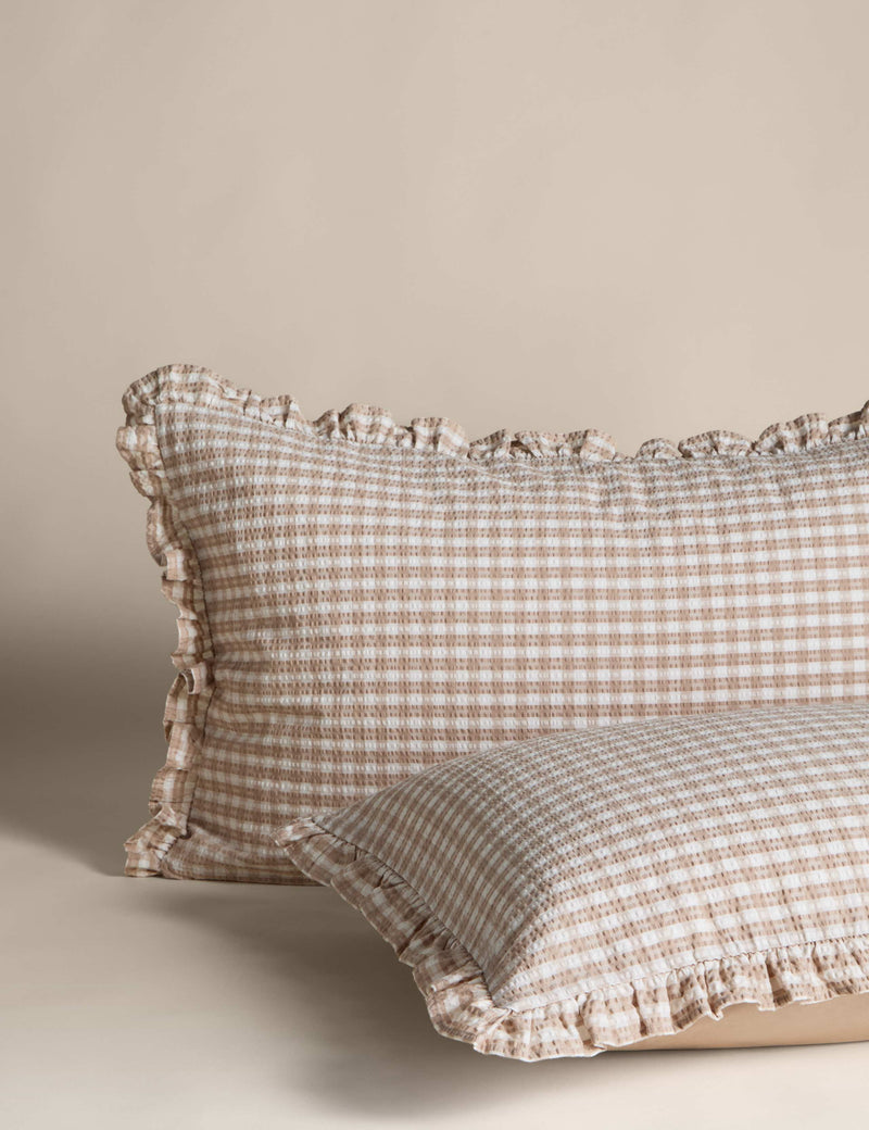 Pure Cotton Gingham Ruffle Bedding Set
