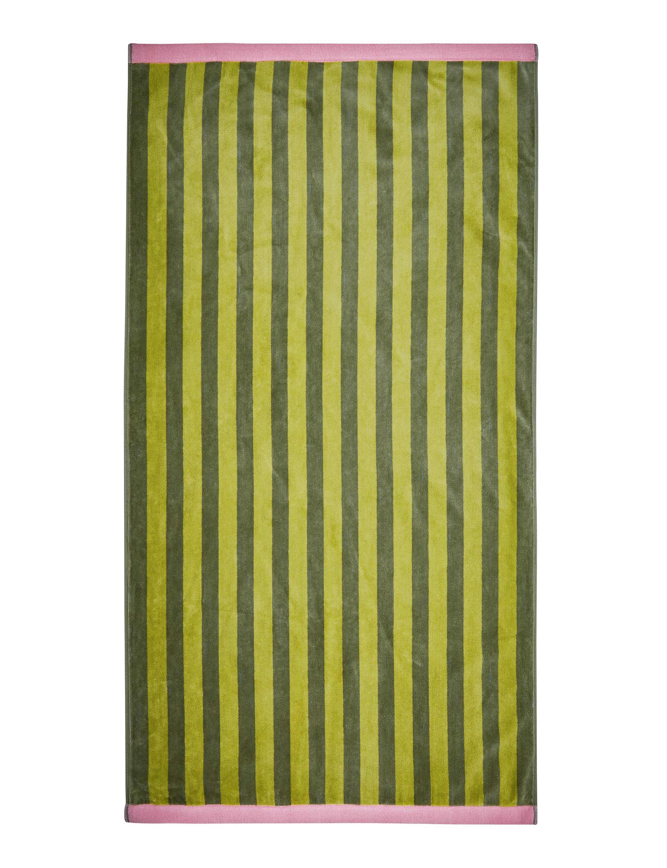Land & Shore pure cotton grass stripe towel, UK version