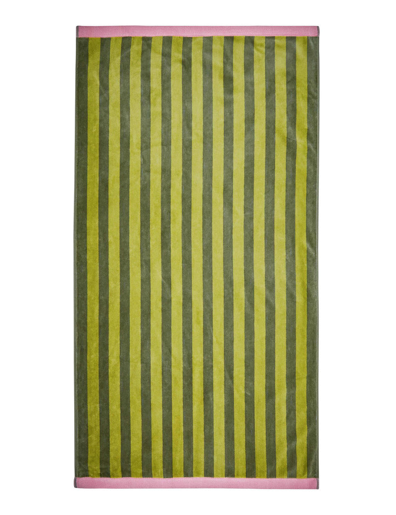 Land & Shore pure cotton grass stripe towel, UK version