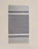 Pure cotton hammam beach towel with tasselled trims - British product