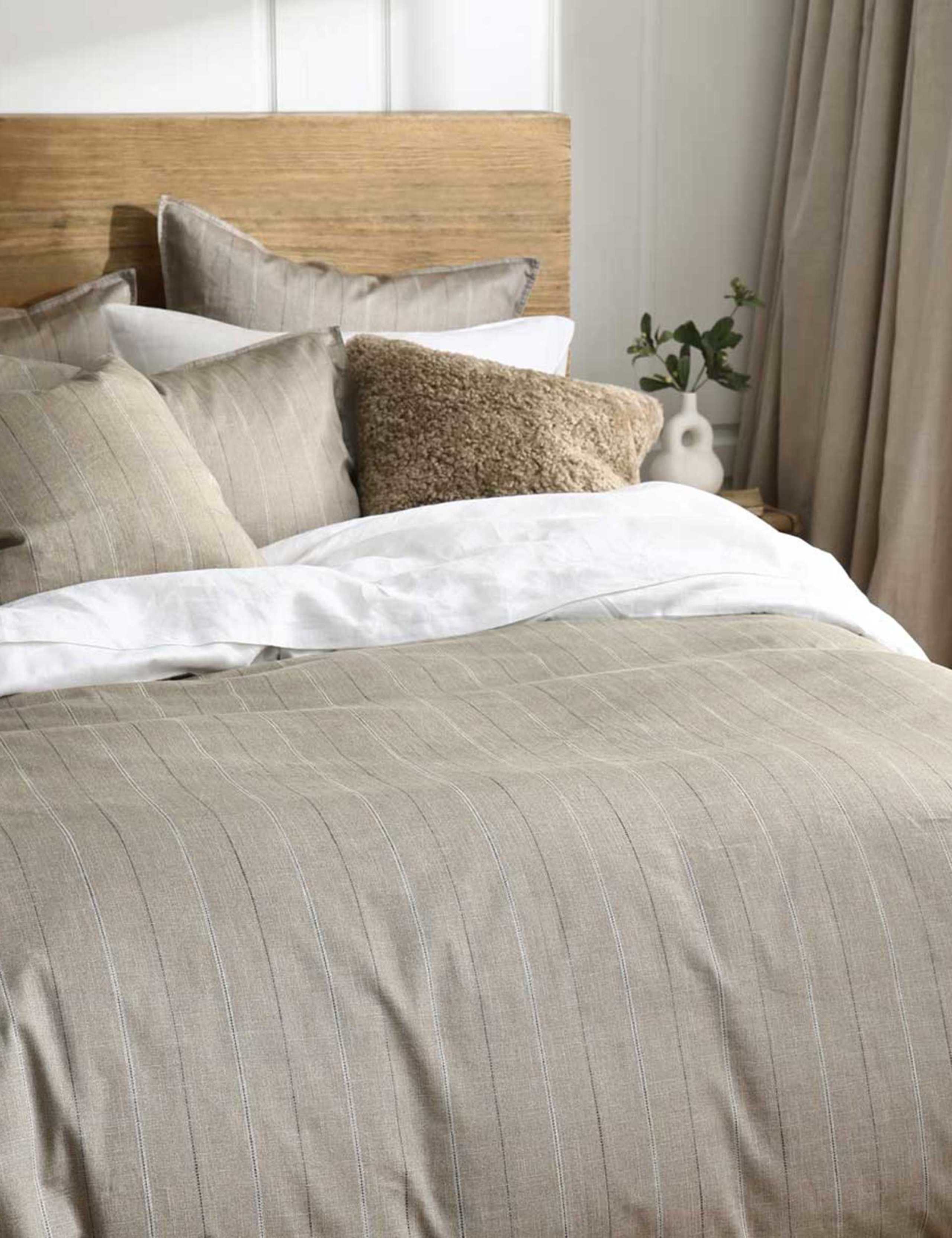 MM Linen pure cotton bedding set natural striped (British brand)
