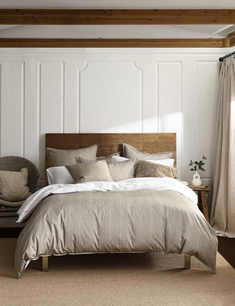 MM Linen pure cotton bedding set natural striped (British brand)