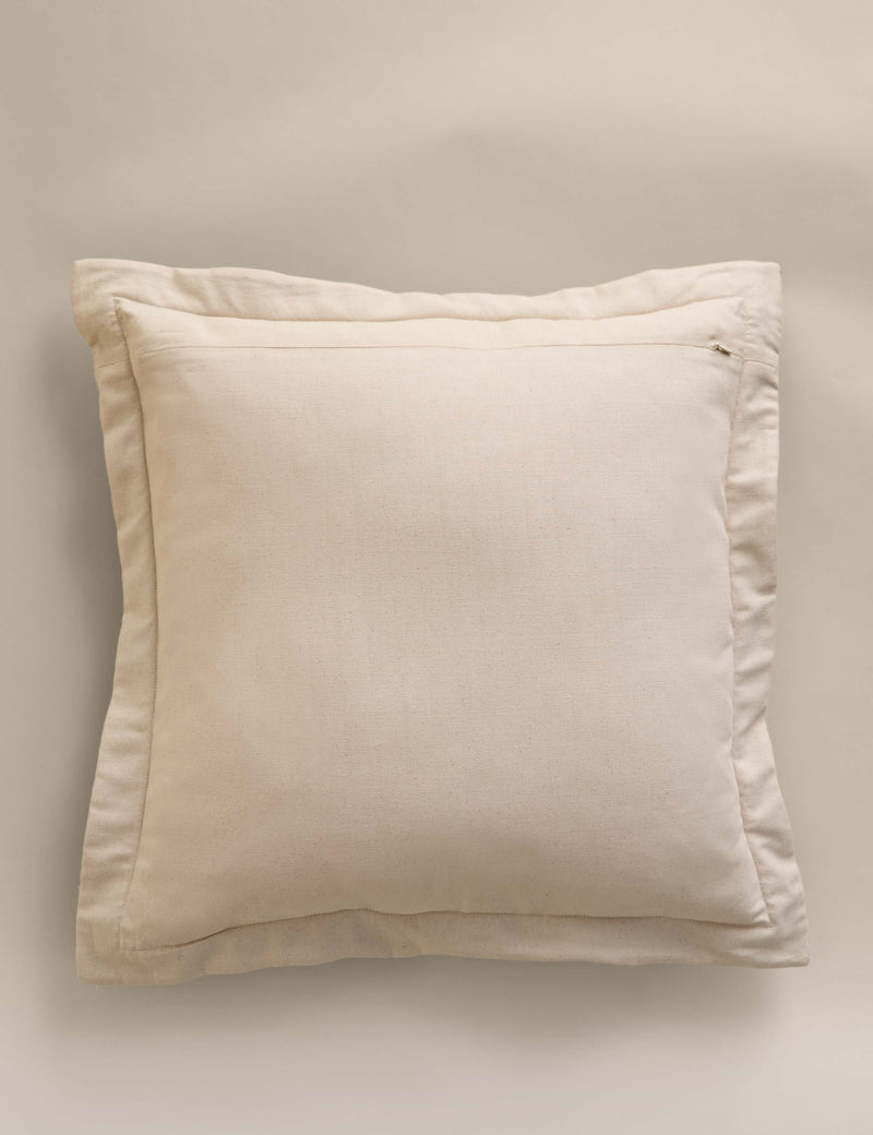 Herringbone cushion with Oxford border 50cm square, UK version