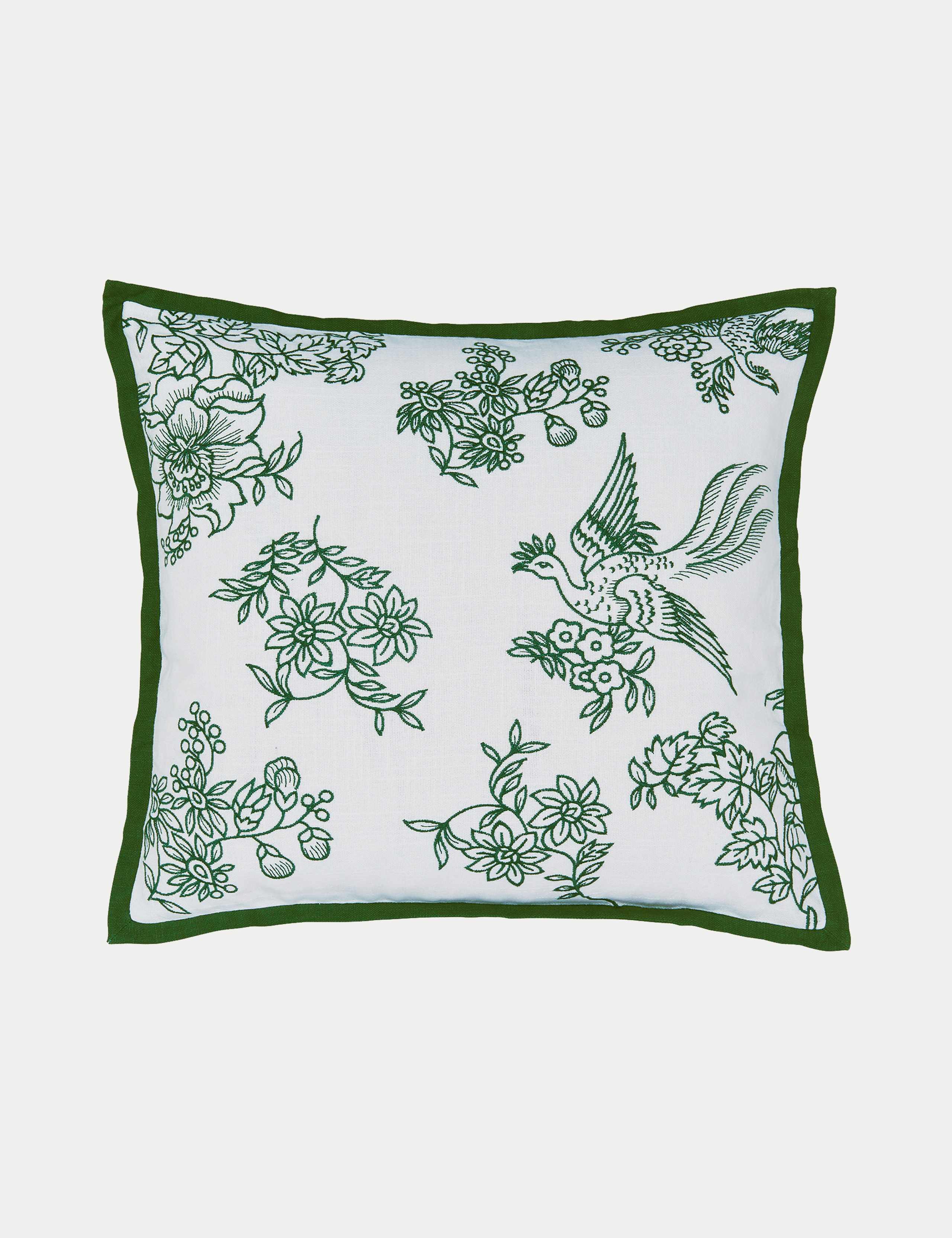 Burleigh hibiscus embroidered cushion 50cm, UK version