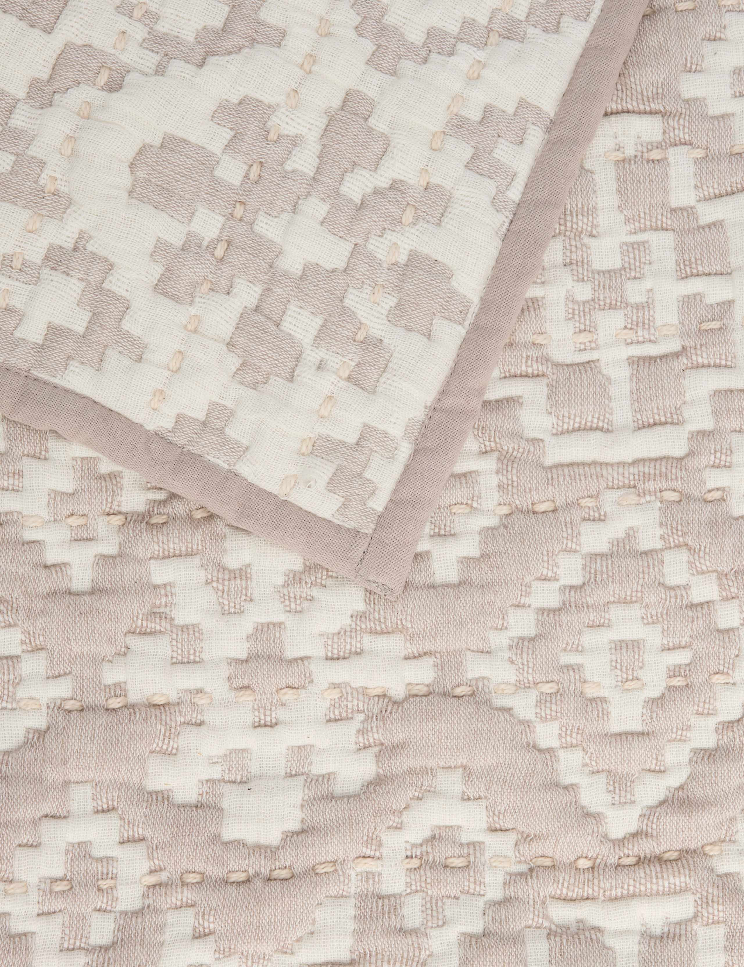 M&S x Fired Earth Ikat Geometric Bedspread, imported from the UK