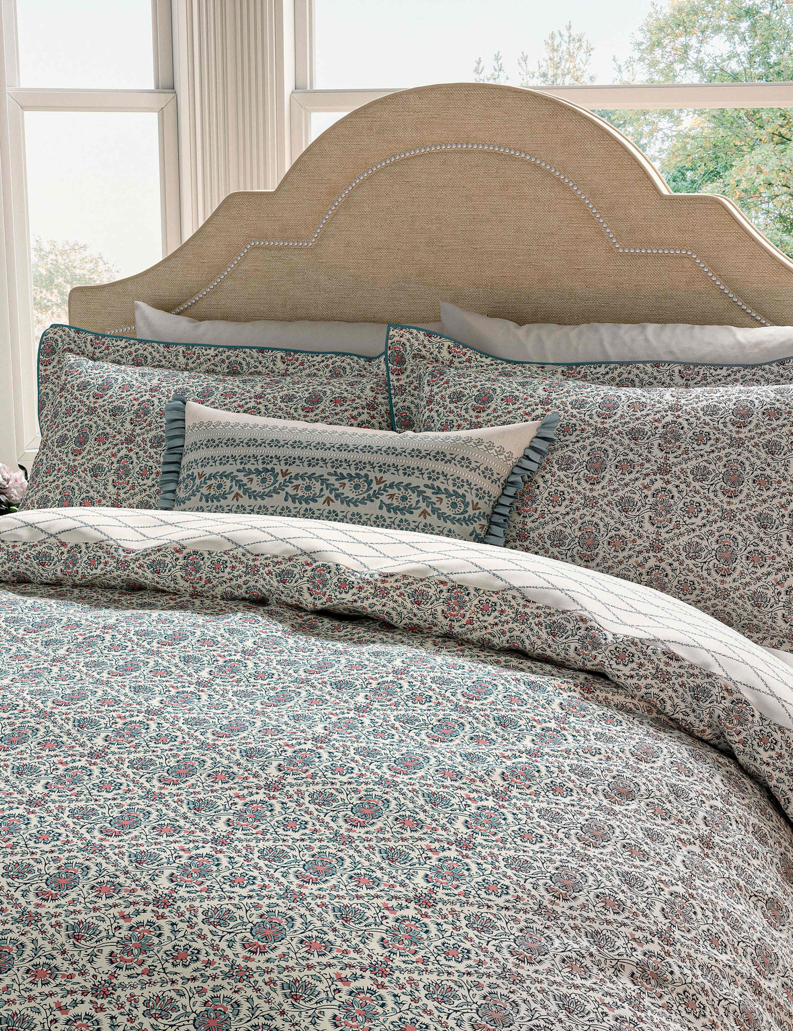 V&A pure cotton Indian lattice bedding set, imported from the UK