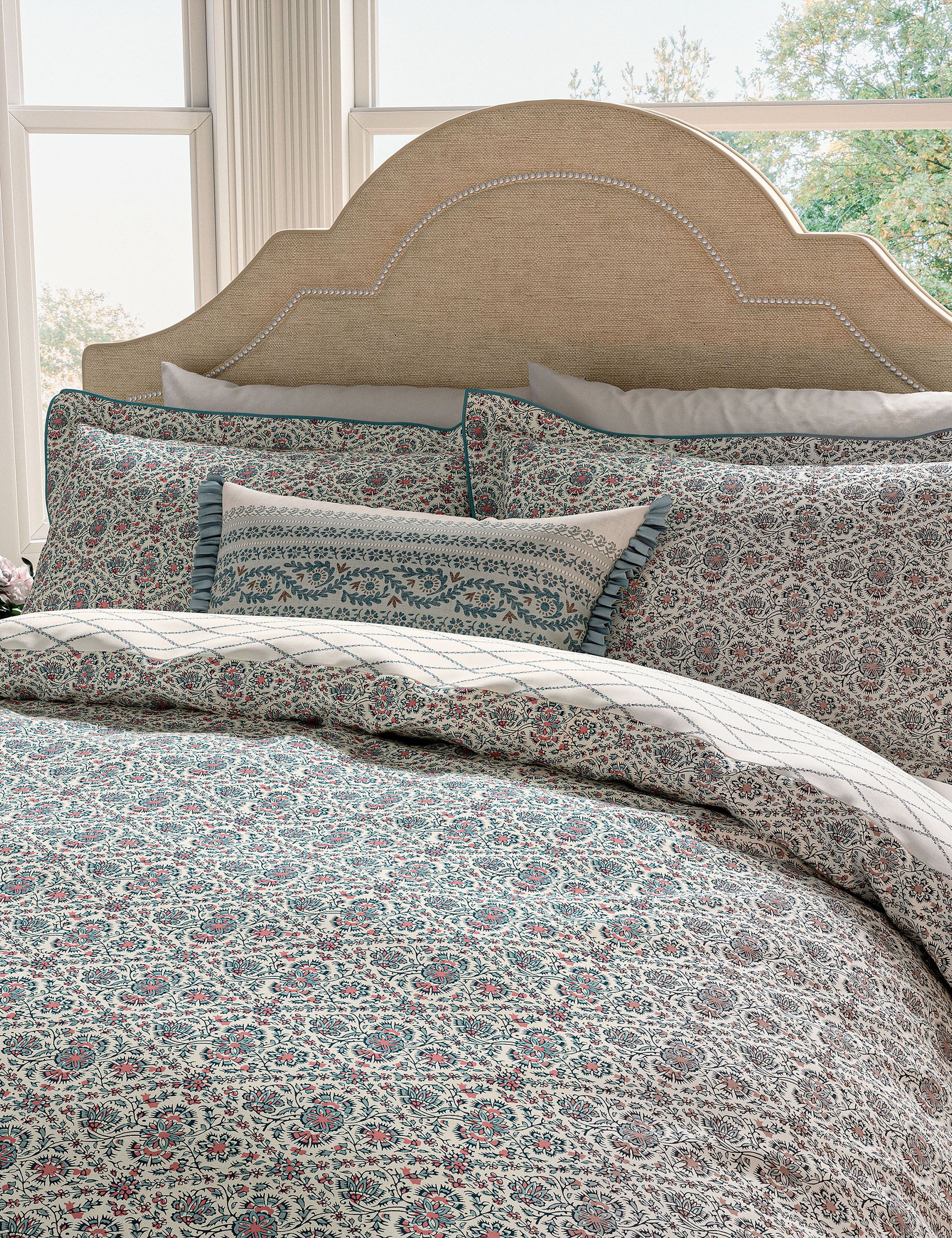 V&A pure cotton Indian lattice bedding set, imported from the UK