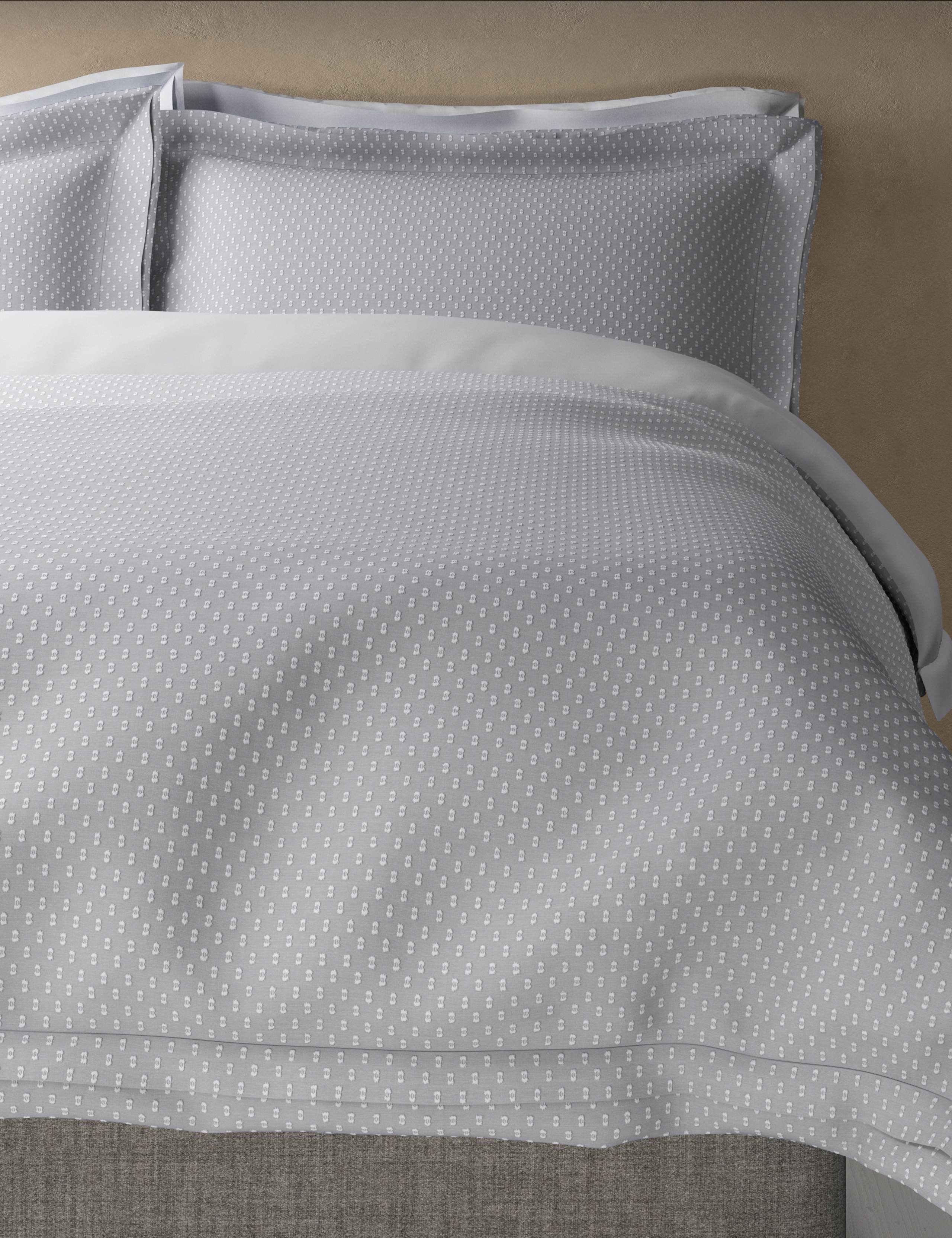 Pure cotton iris spotty dobby bedding set, imported from the UK
