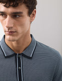 Pure cotton jacquard polo shirt, imported from the UK