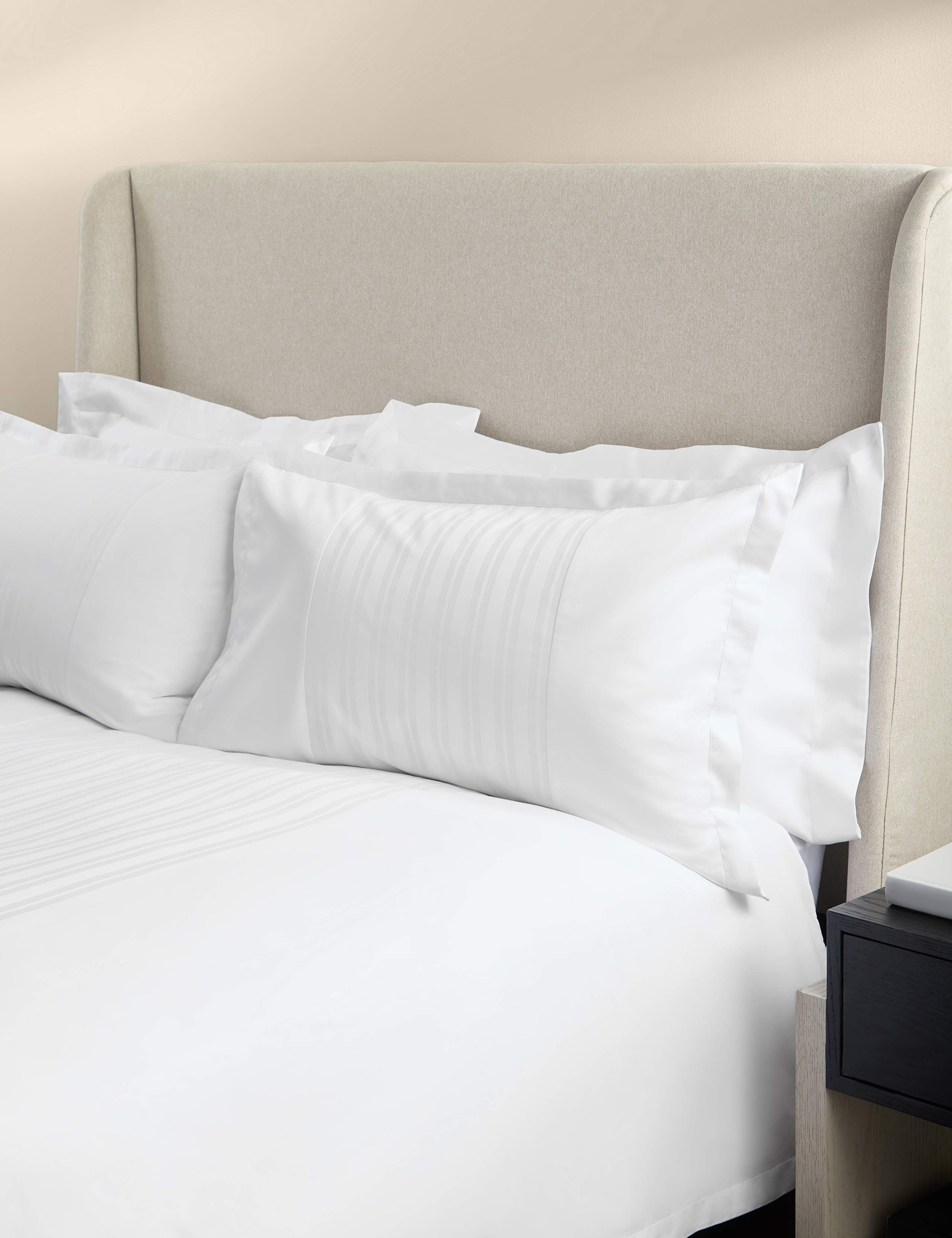 M&S X Kelly Hoppen pure cotton jacquard striped bedding set, imported from the UK