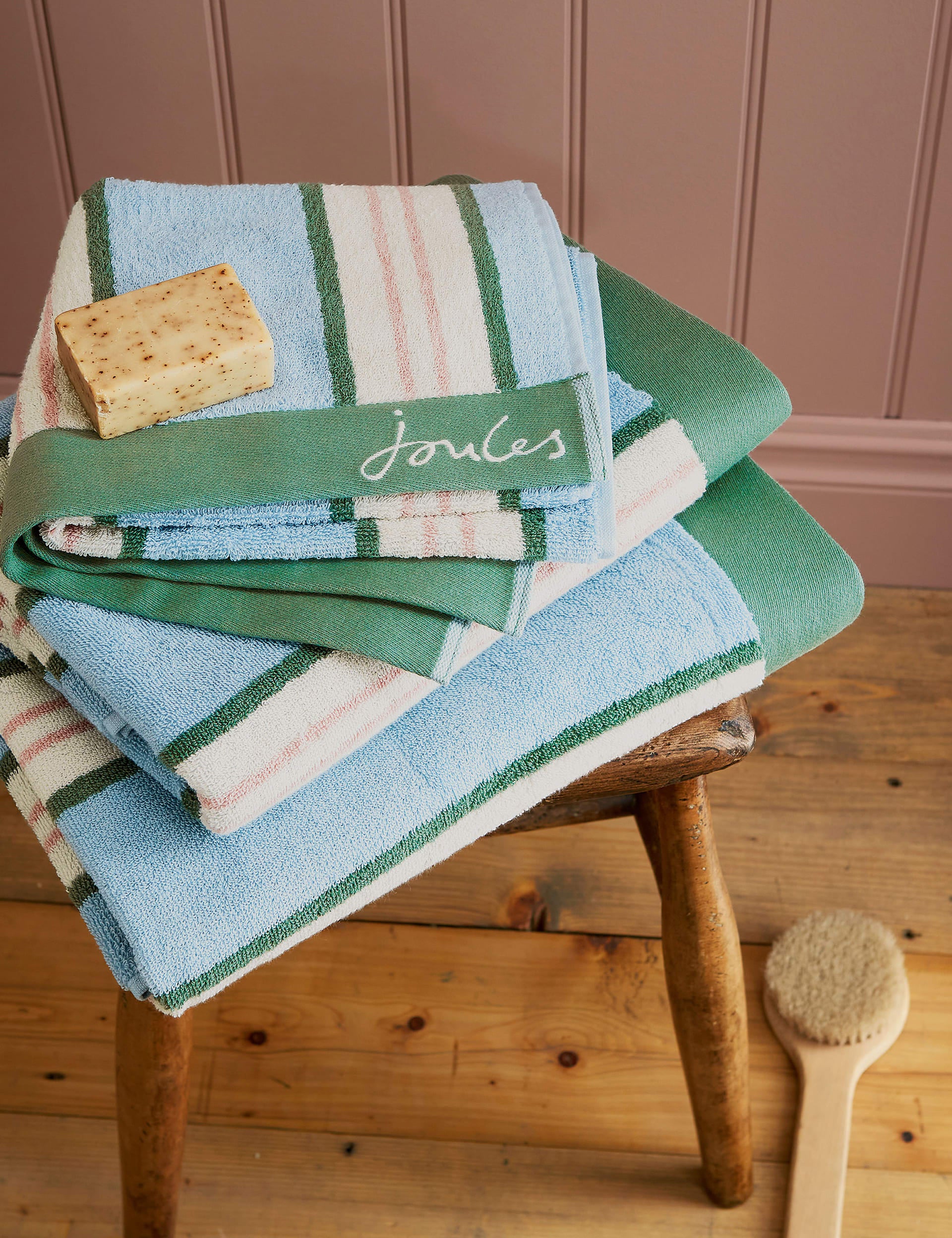Joules Juliette Stripe Bath Towel 90x50 cm, imported from the UK