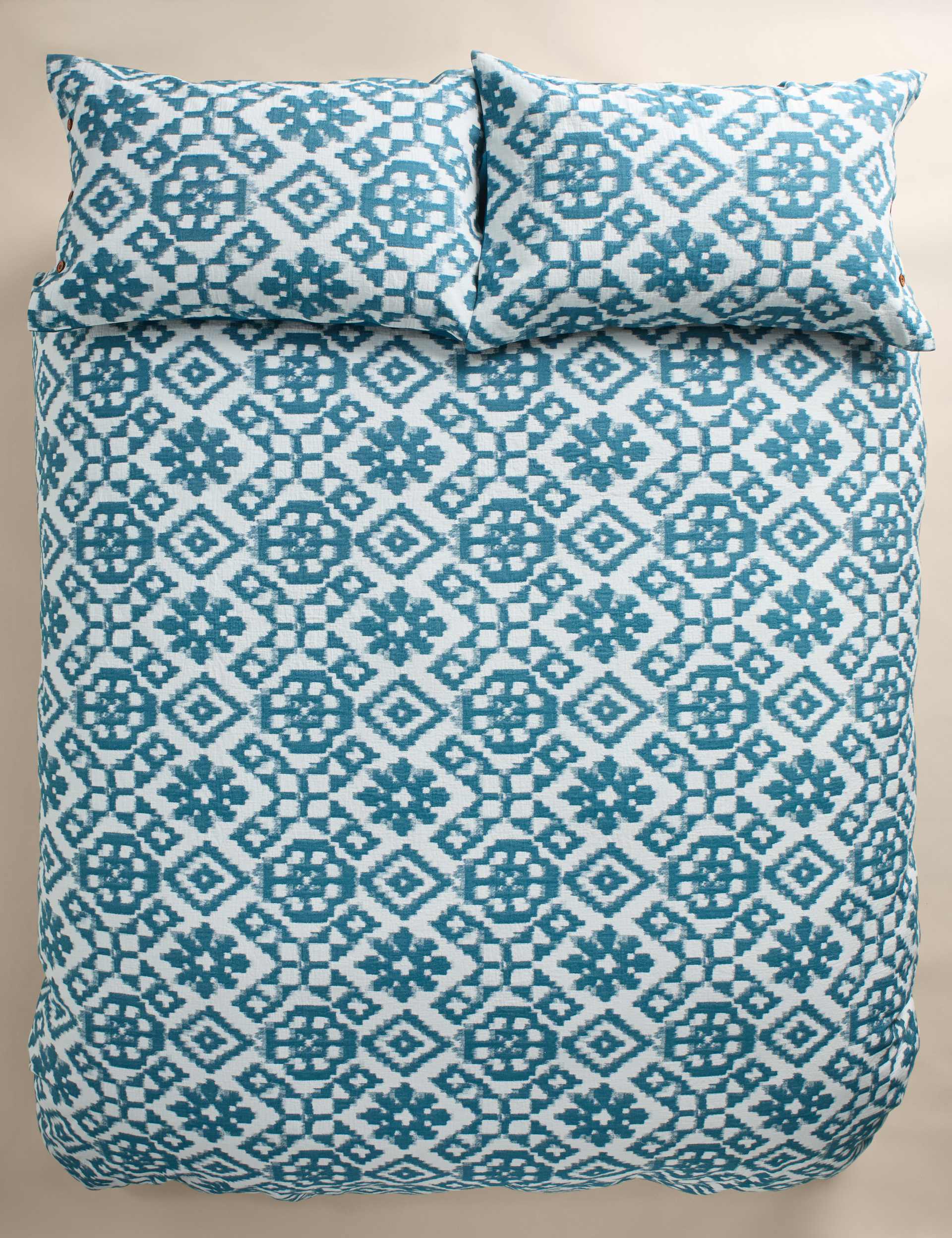 M&S X Fired Earth Kimyou Jacquard bedding set, imported from the UK