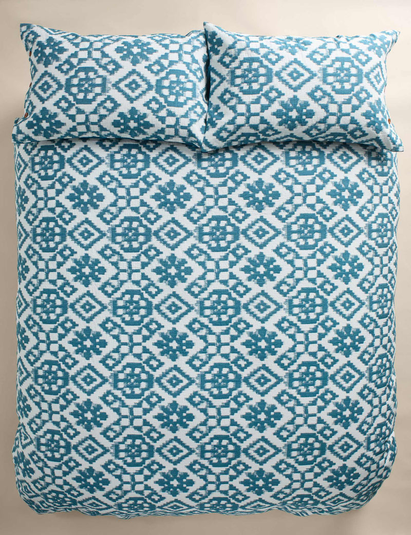 M&S X Fired Earth Kimyou Jacquard bedding set, imported from the UK