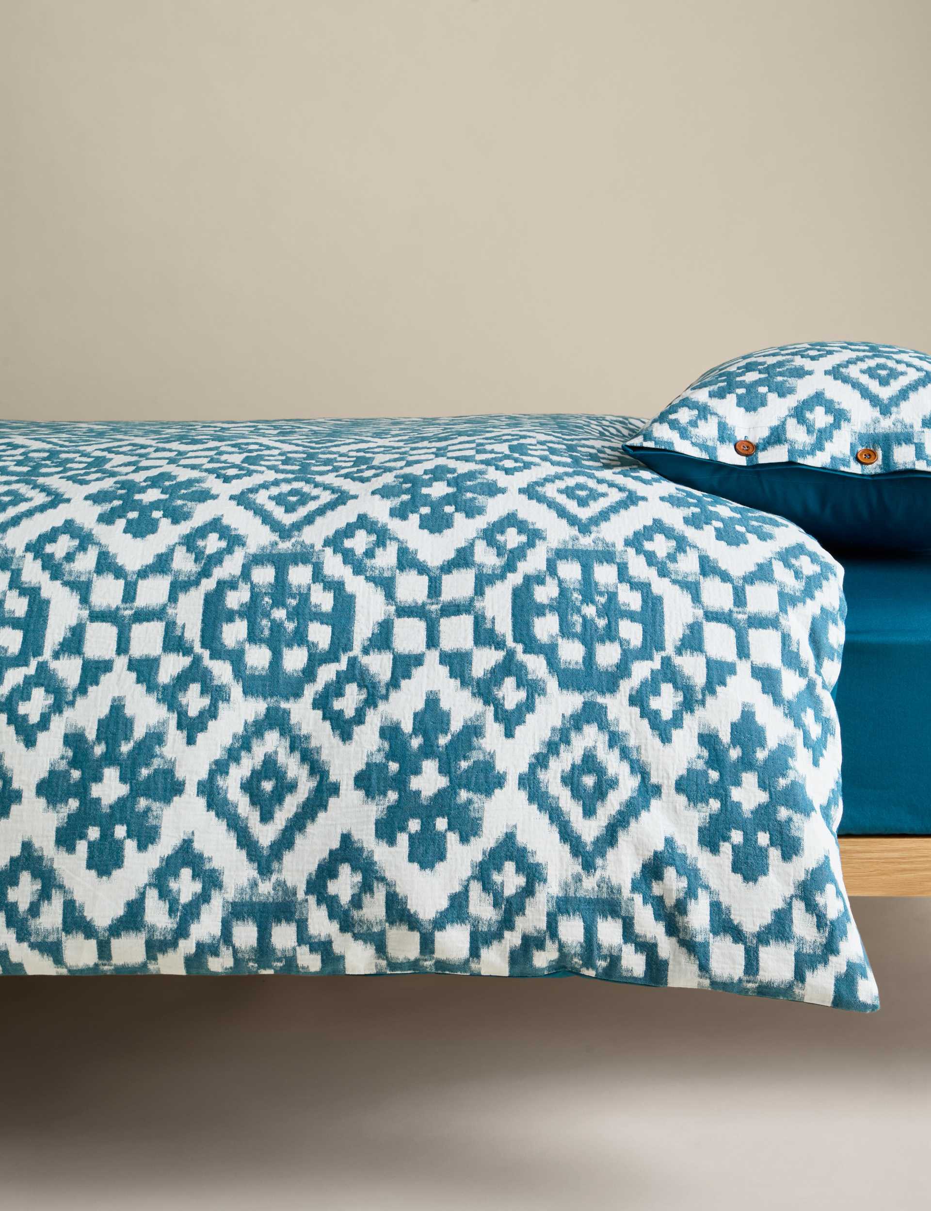 M&S X Fired Earth Kimyou Jacquard bedding set, imported from the UK