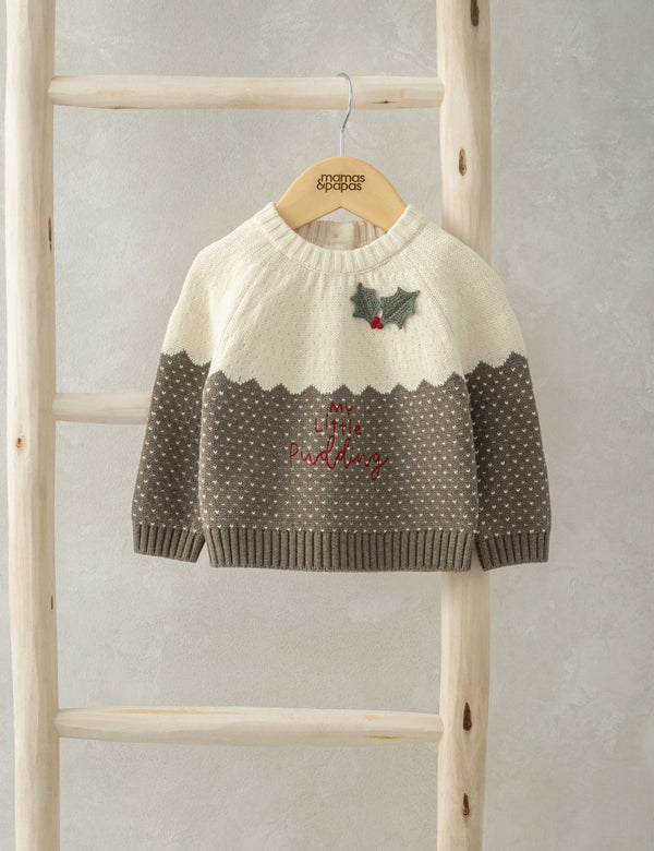 Pure Cotton Knitted Christmas Jumper (0-3 Yrs)