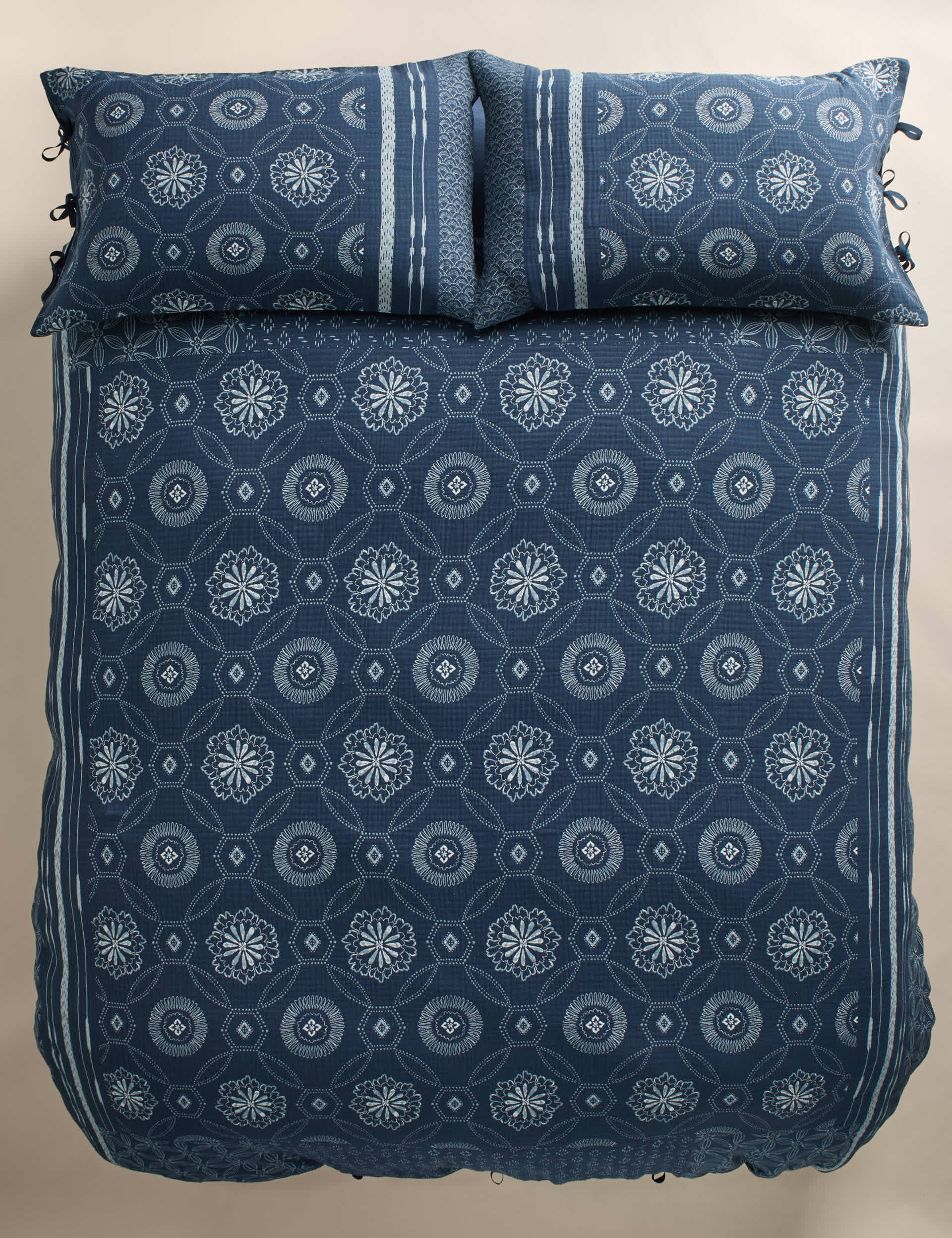 M&S X Fired Earth Kouya Jacquard bedding set, imported from the UK
