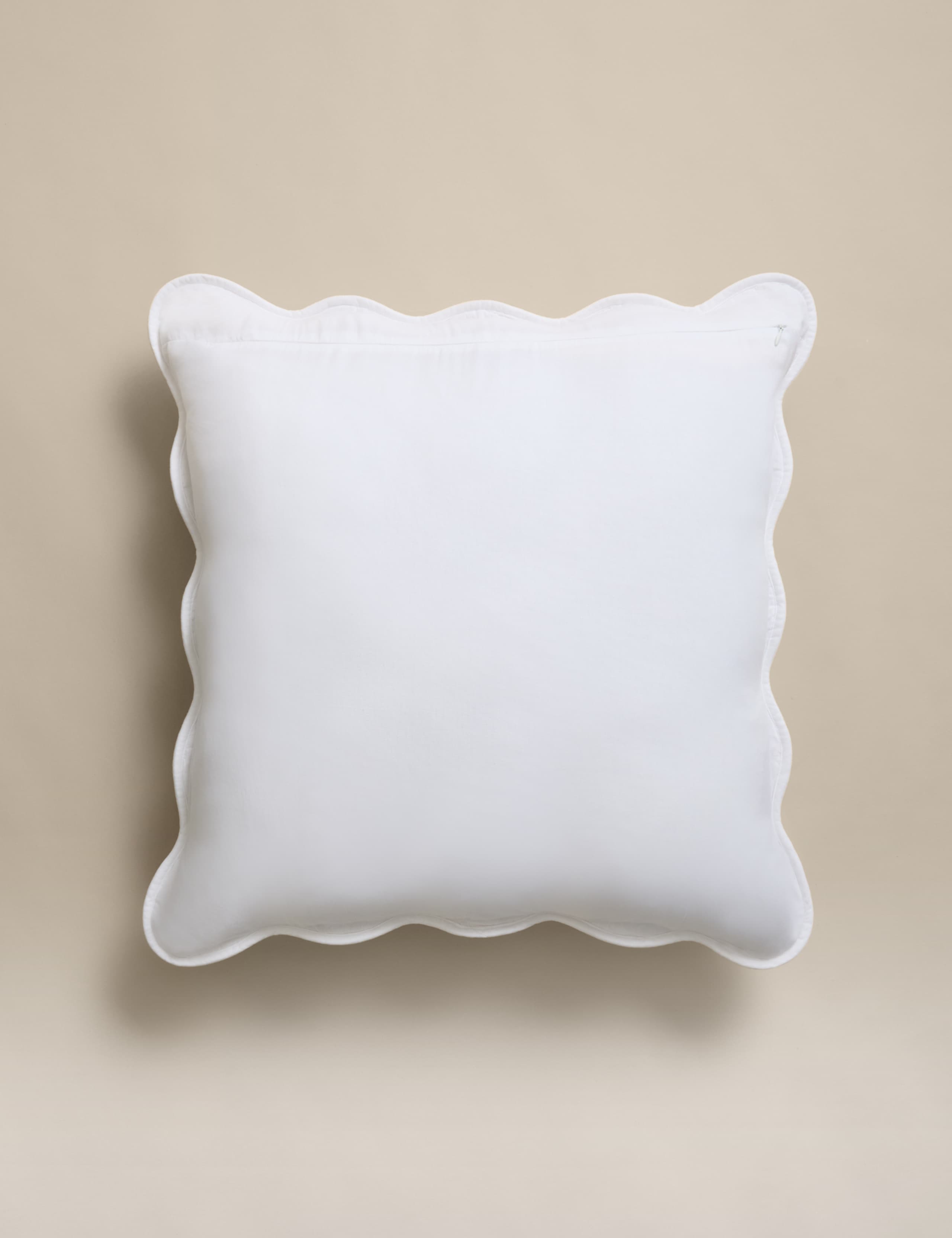 Large decorative cushion pure cotton scalloped motif, imported from the UK