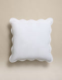 Large decorative cushion pure cotton scalloped motif, imported from the UK