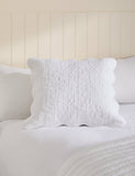 Large decorative cushion pure cotton scalloped motif, imported from the UK