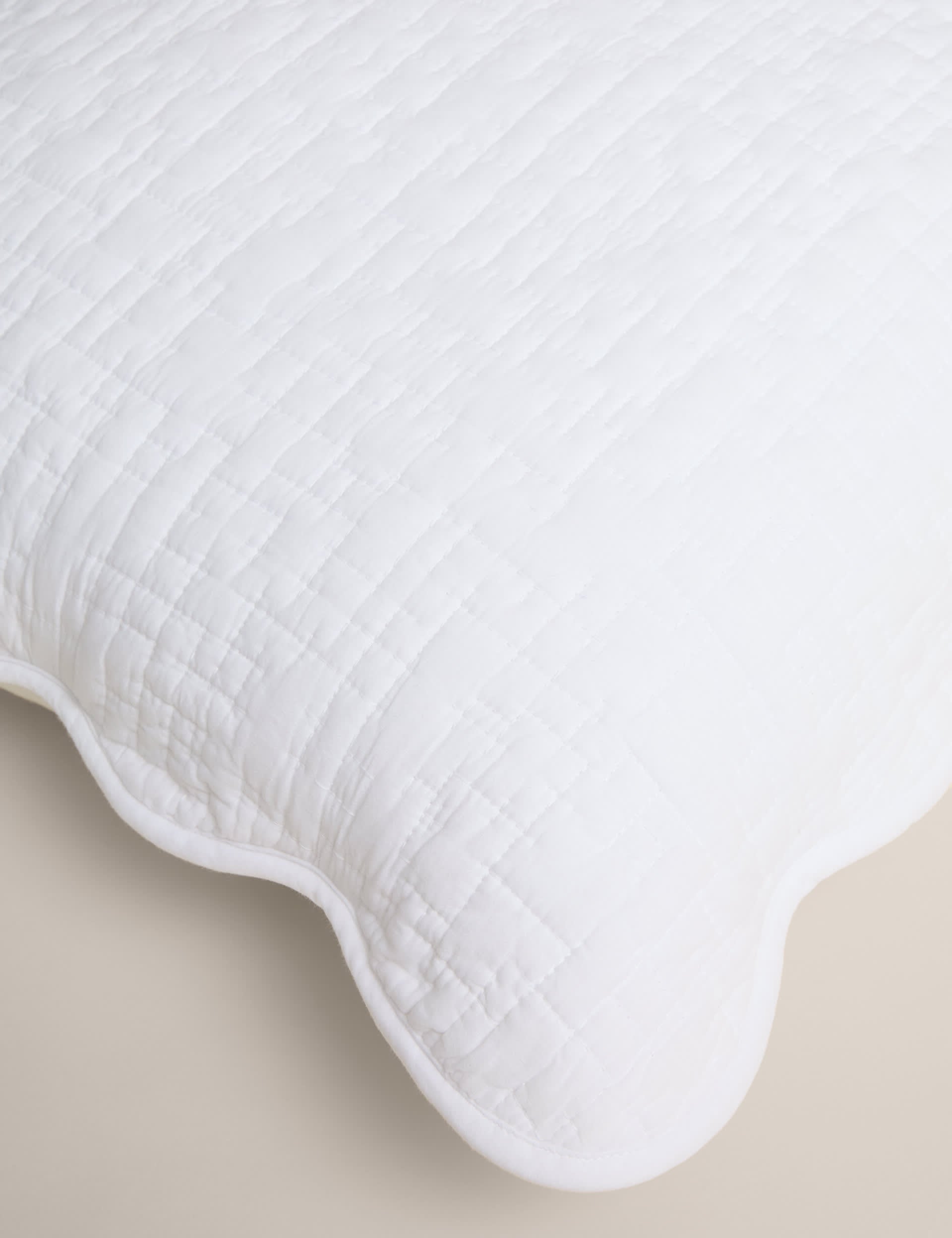 Large decorative cushion pure cotton scalloped motif, imported from the UK