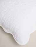 Large decorative cushion pure cotton scalloped motif, imported from the UK