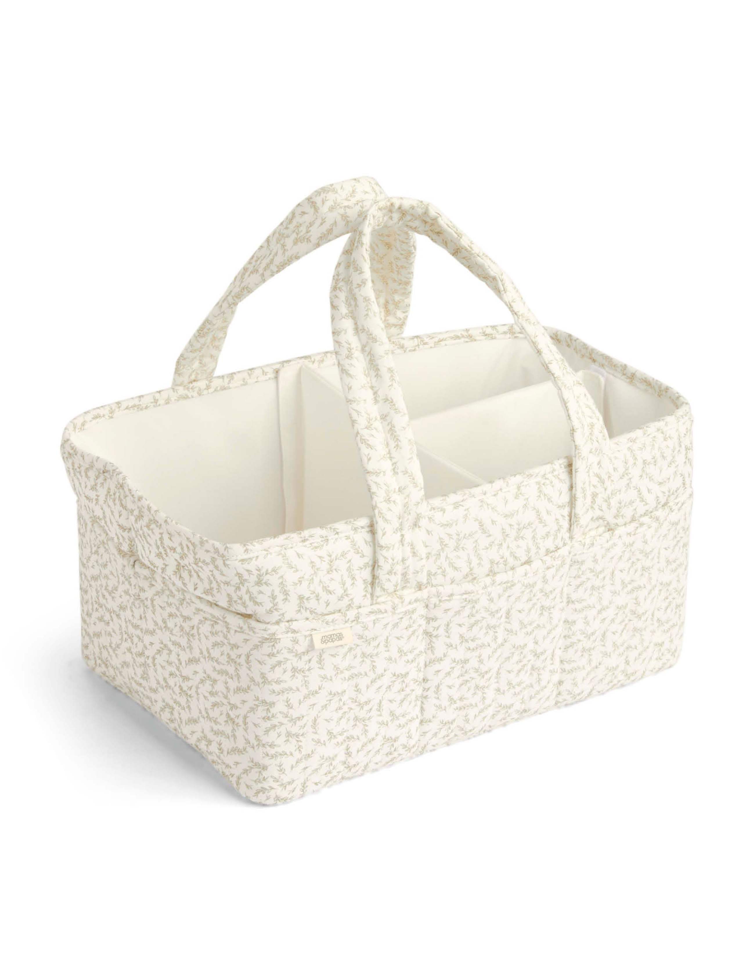Mamas & Papas pure cotton leaf print nappy caddy, UK version