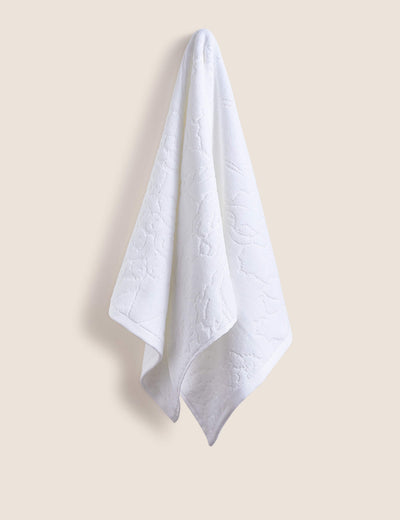Reines Baumwoll-Badetuch mit linearem Blumenmuster