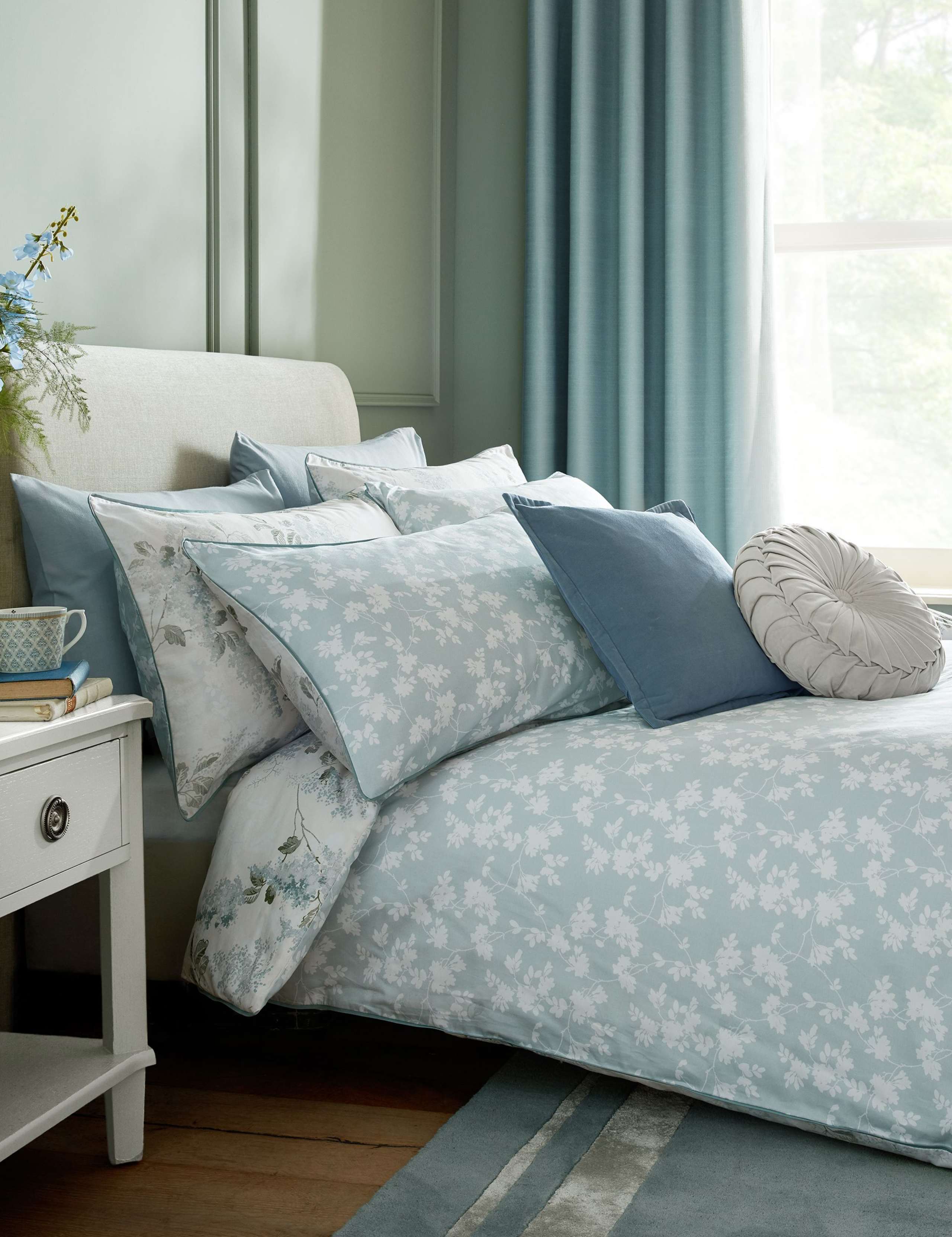Laura Ashley Pure Cotton Mirabelle Reversible Bedding Set, imported from the UK