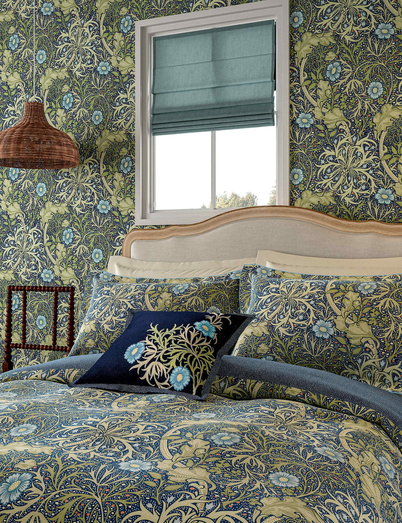 Morris & Co pure cotton bedding set seaweed design (British brand)