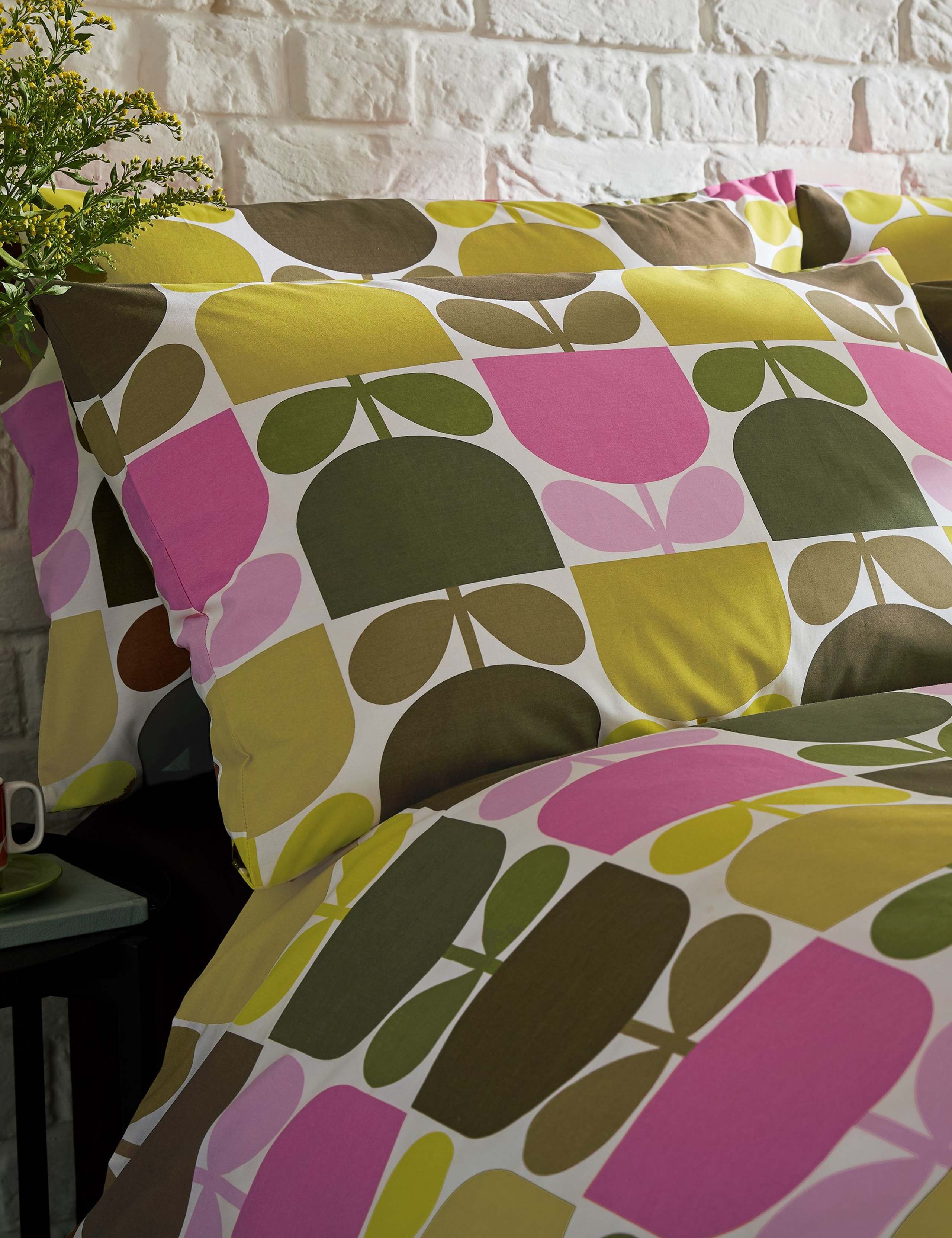 Orla Kiely multi block stem bedding set, imported from the UK